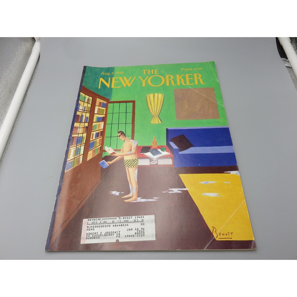 The New Yorker Magazine August 2 1993 Benoit Cover Absolut Vodka Ad Vintage